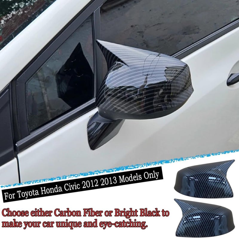 MUXEE Side Mirror Cover, for Honda Civic 2012 2013 2014 Turn Signal housing,Sports Rear View Mirror Cover Accessories-Carbon Fiber（with Turn Signal Slot） - Image 5